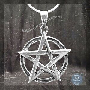 Sterling Silver 925 𝑷𝒆𝒏𝒕𝒂𝒈𝒓𝒂𝒎 𝙋𝙀𝙉𝙏𝘼𝘾𝙇𝙀 Pendant NEW